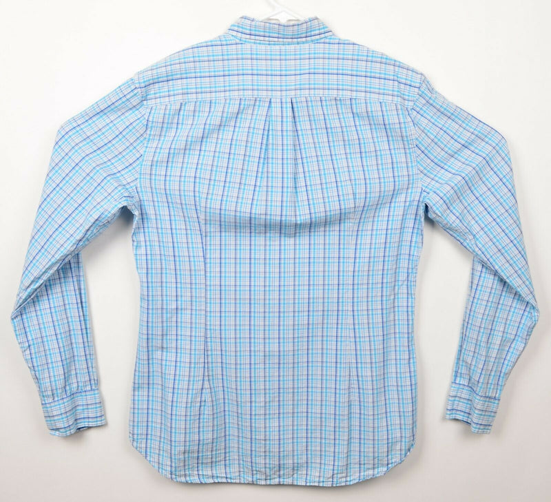 J. Press Men's Sz Medium Blue White Plaid Check Button-Down Trunk Club Shirt