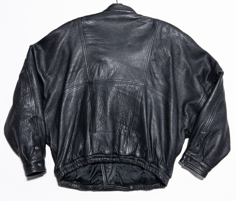 Marc Buchanan Pelle Pelle Leather Jacket Men's 46 Black Vintage 90s Moto Biker