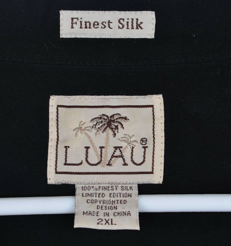 Luau Men's Sz 2XL 100% Silk Embroidered Golf Polly Wants Birdie Hawaiian Shirt