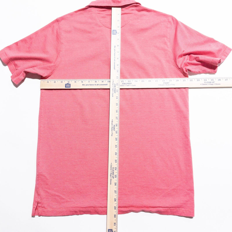 Clubhouse Collection Masters Polo Men's Large Pink Striped Italy Cotton Blend