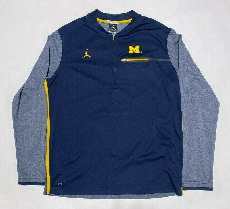 Michigan Wolverines Nike Jordan Team Issue 1/4 Zip Pullover Jacket Men's Large