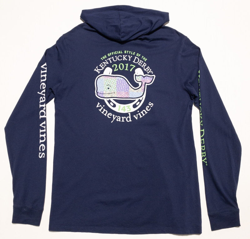 Vineyard Vines Kentucky Derby Hoodie Men's Medium Lightweight Navy Blue 2017