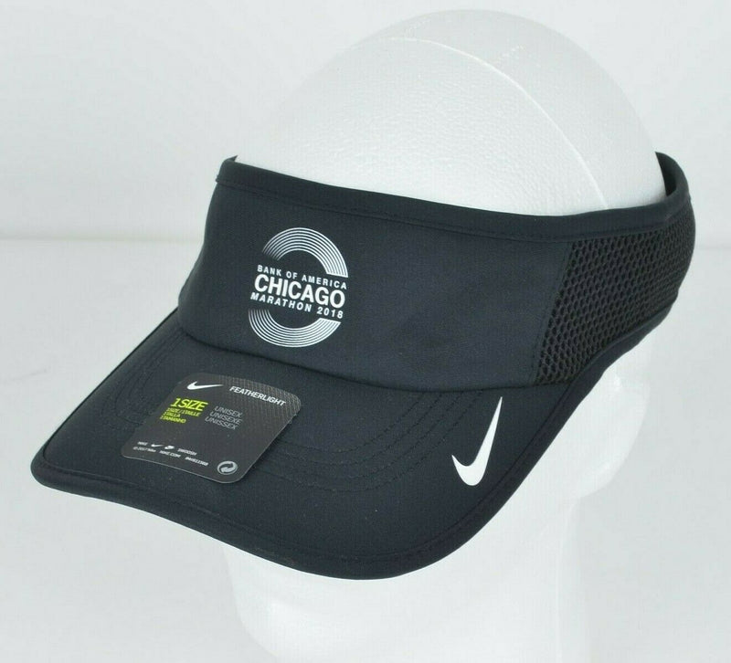 Nike Chicago Marathon 2018 Adult One Size Black Run Adjustable Aerobill Visor