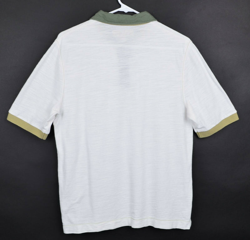 Carbon 2 Cobalt Men's Sz Small White Green Contrast Collar Polo Shirt