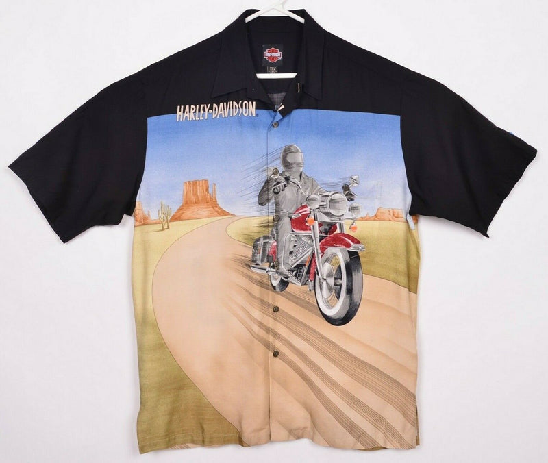 Vintage Harley-Davidson Men's Large Tori Richard Desert Road King Hawaiian Shirt