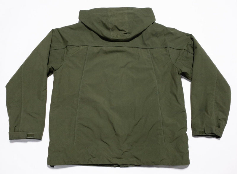L.L. Bean 3-in-1 Jacket Men's Large Shell Fleece Hooded Full Zip Green Outdoor