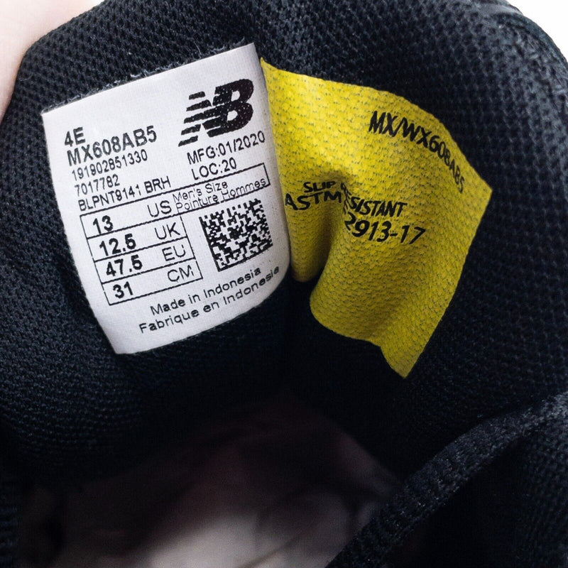 New Balance Work Shoes Men's 13 Width 4E Wide Slip Resistant 608 Black MX608AB5