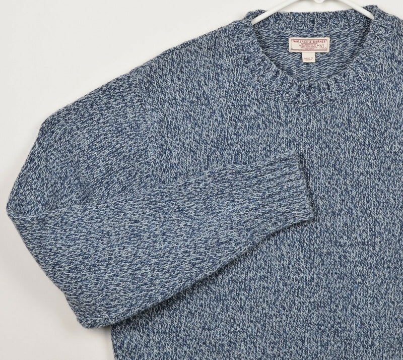Wallace & Barnes Men's XL Blue/White Thread Knit Crew Neck Pullover Sweater