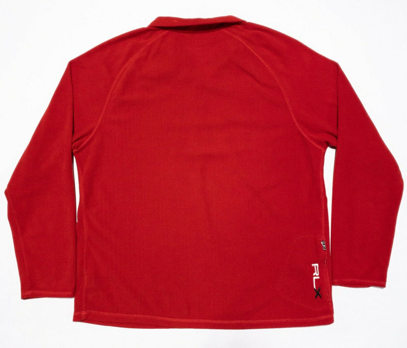 RLX Ralph Lauren 1/4 Zip Fleece Jacket Golf Solid Red Pullover Men's XL