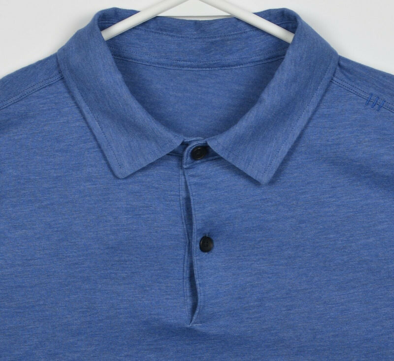 Lululemon Men's Medium? Blue Metal Vent Tech Athleisure Wicking Polo Shirt