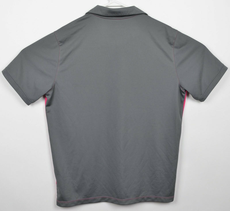 Absolute Grapefruit Nike Men's Large Pink Gray Vodka Golf Dri-Fit Polo Shirt