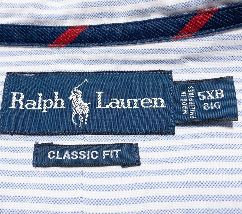 Polo Ralph Lauren Shirt 5XB Classic Fit Men's Blue Striped Button-Down 5XL Big