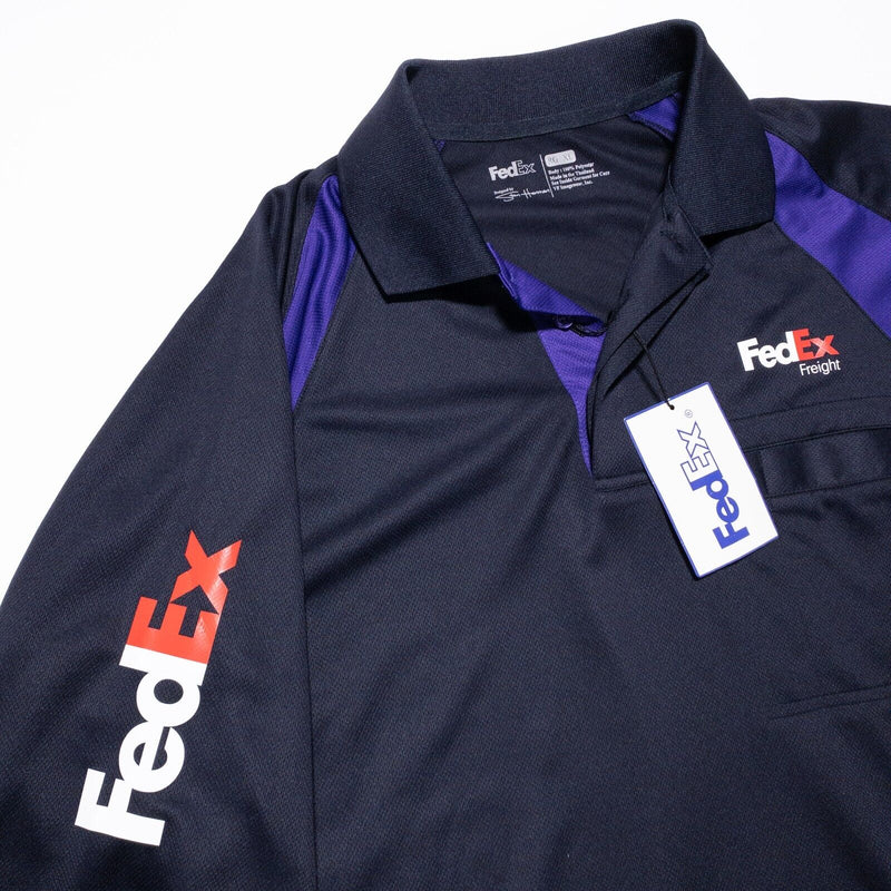 FedEx Freight Stan Herman Polo Shirt Men’s XL Logo Long Sleeve Black Purple