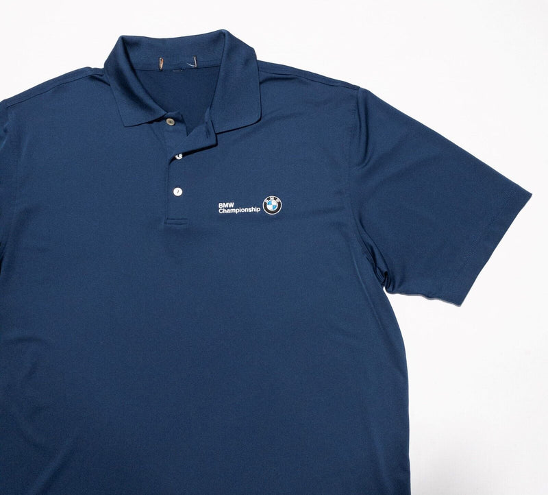 BMW Champions Men's Fits XL Peter Millar Summer Comfort Golf Polo Blue Wicking