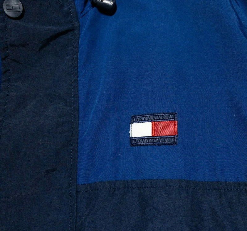 Tommy Hilfiger Spell Out Sleeve Vintage 90s Windbreaker Jacket Blue Men's Large
