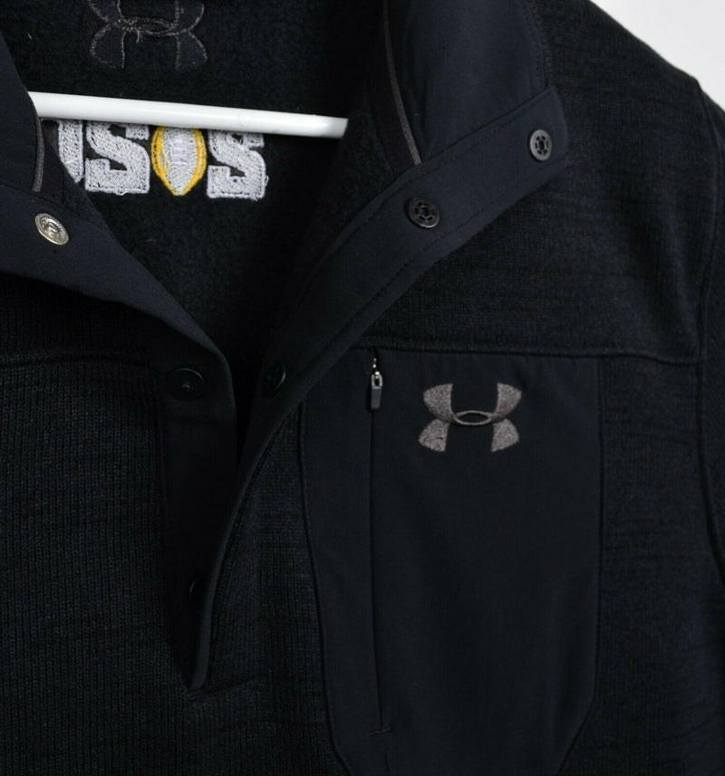 Under Armour Men's XL ColdGear Henley Snap Black Dos Equis CFP Sweater Jacket