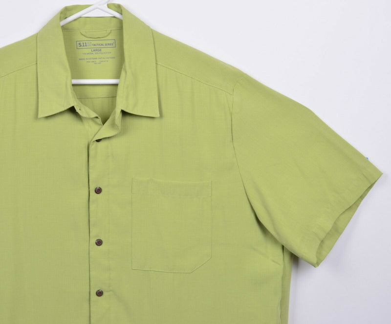 5.11 Tactical Series Men's Large Snap-Front Conceal Carry Green QuickDraw Shirt