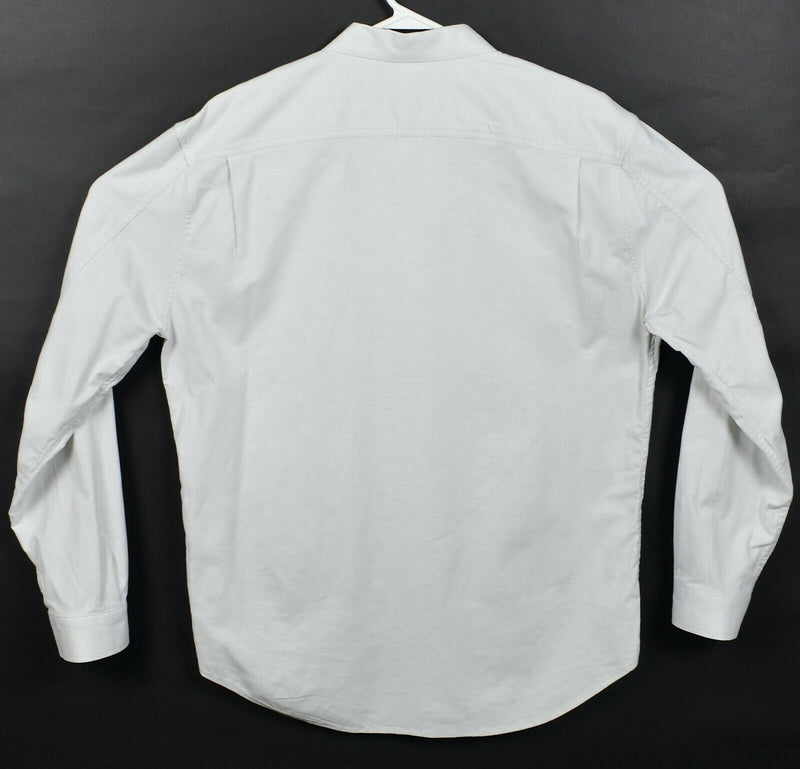 Lululemon Men's XL? Light Gray/White Athleisure Long Sleeve Button-Front Shirt