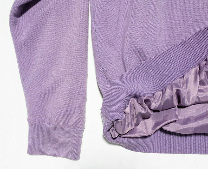 Masters Fairway & Greene Men's XL Lined Italian Merino Purple 1/4 Zip Sweater
