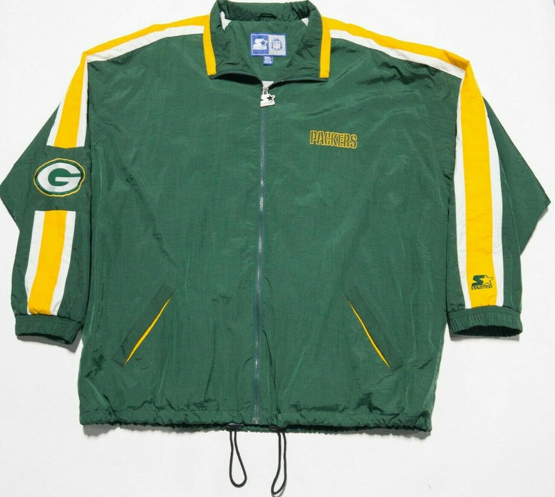 Green Bay Packers Men's 3XL Starter Full Zip NFL Football 90s Windbreaker Jacket