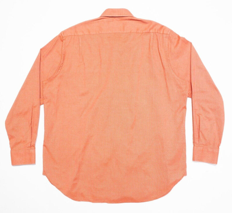 Allen Edmonds Button-Down Shirt Men's XL Peach Orange Long Sleeve Casual USA