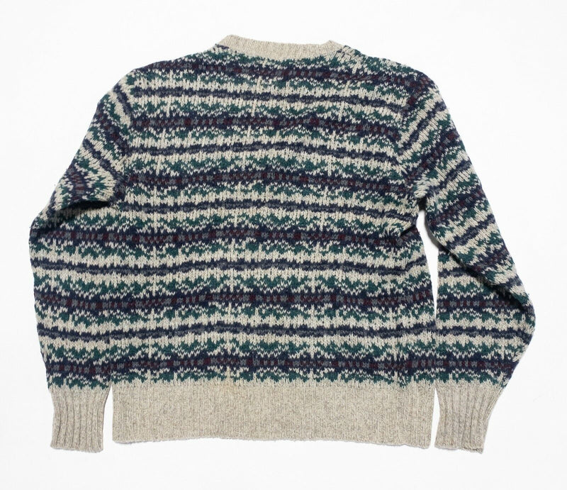 Sear Fieldmaster Sweater Men's Large Vintage Wool Blend Fair Isle Geometric
