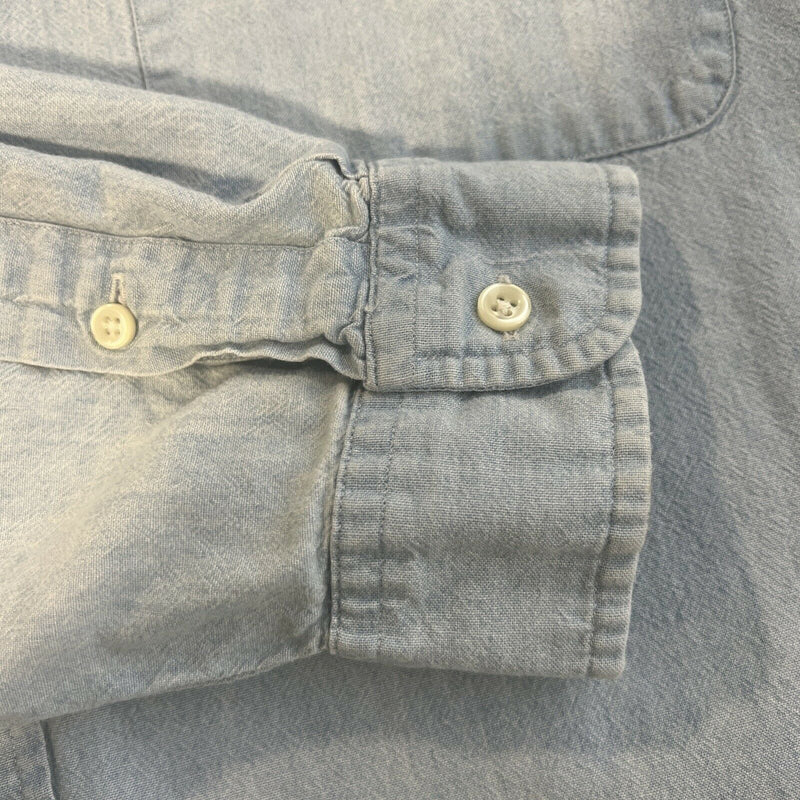 Polo Ralph Lauren Men's XL "Big Shirt" Denim Light Wash Blue Button-Down Shirt