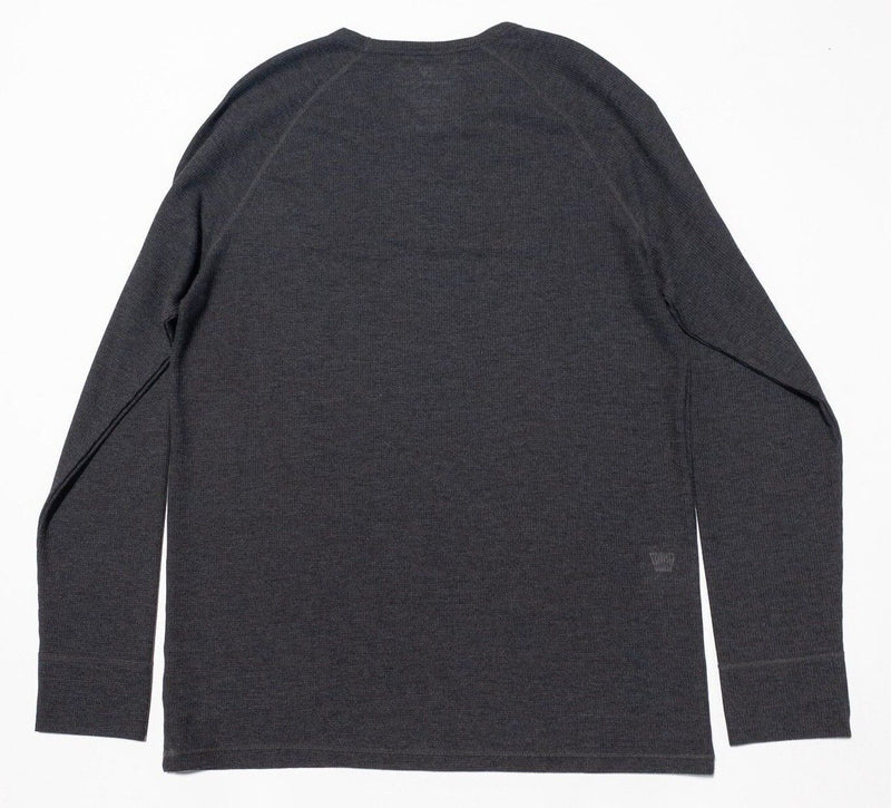 Mack Weldon Thermal Large Men Shirt Waffle-Knit Gray Thermolite Wool Long Sleeve