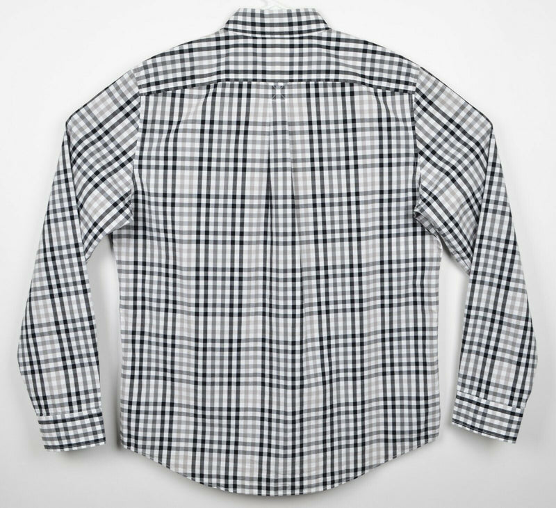 Jack Spade Men's Sz XL Black Gray Plaid Check Long Sleeve Shirt