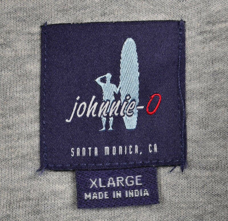 Johnnie-O Men's XL 1/4 Zip Cotton Lyocell Poly Blend Heather Blue Sweatshirt
