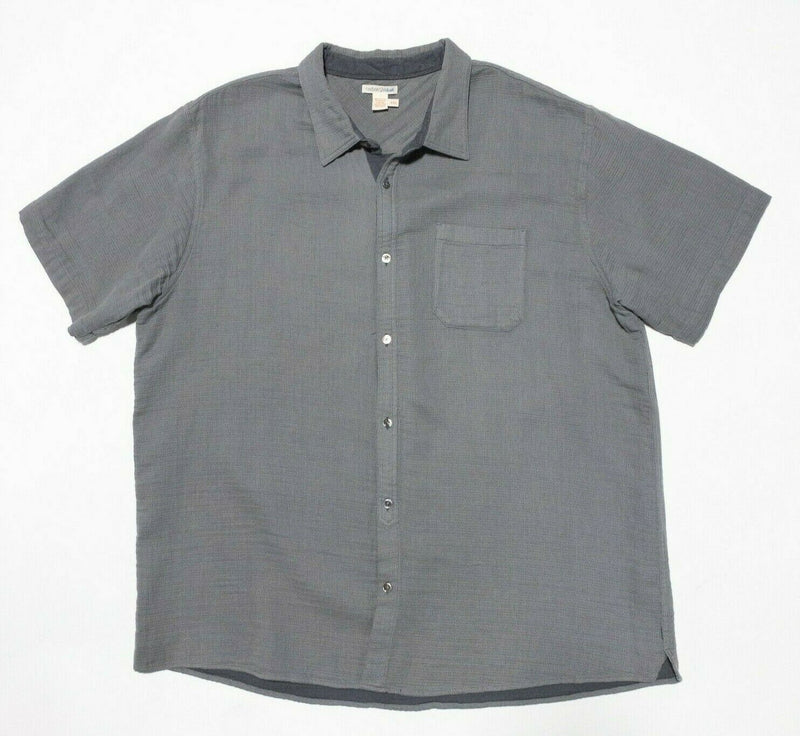 Carbon 2 Cobalt Button Shirt 2XL Men's Gray Short Sleeve Button-Front