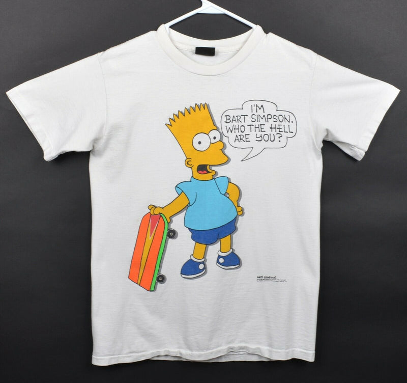 Vtg 1989 Simpsons Men Medium Bart Simpson Who The Hell Are You? Graphic T-Shirt