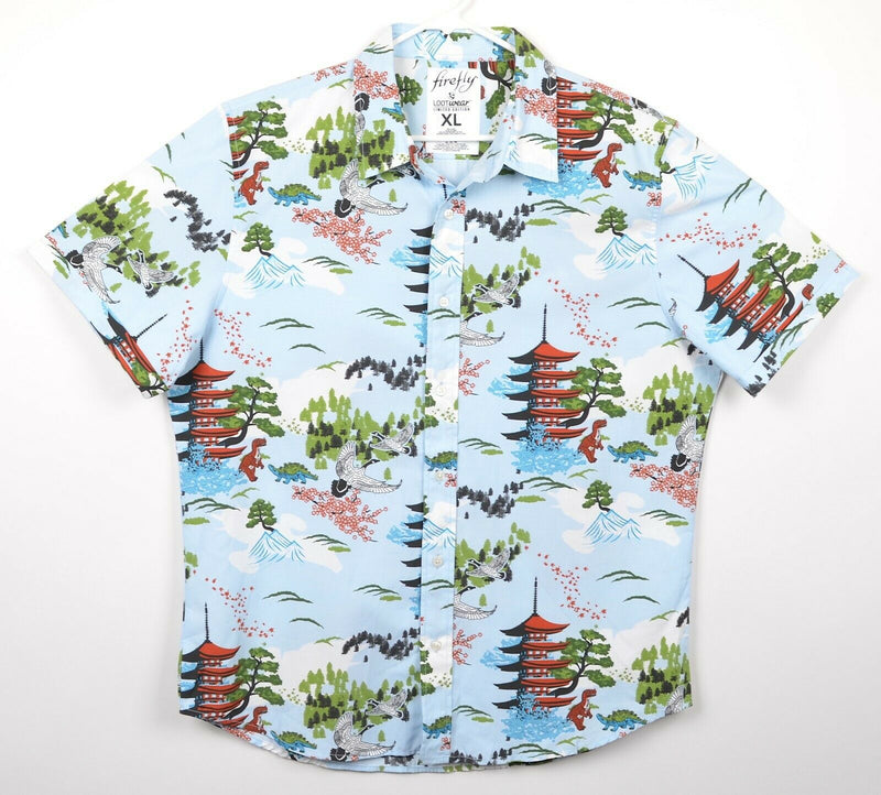 Firefly Lootwear Men's Sz XL Dinosaur Pagoda Limited Edition Hawaiian Shirt