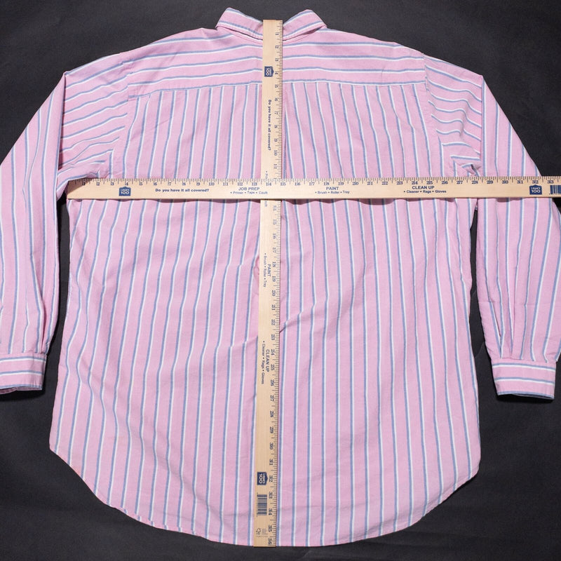 Polo Ralph Lauren Shirt Men's 2XLT Tall Pink Striped Oxford Button-Down Preppy