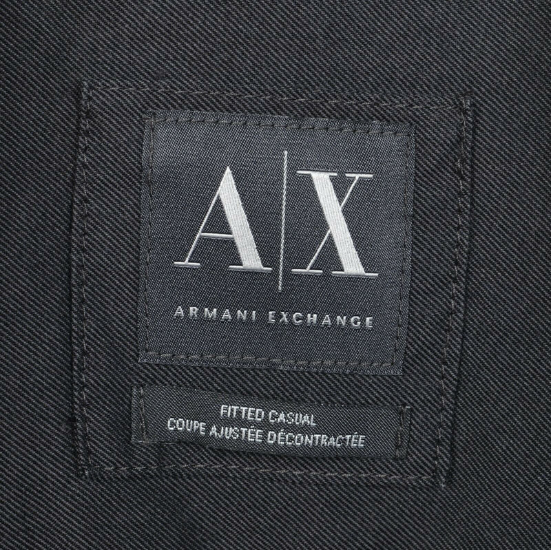 Armani Exchange A|X Men's XS Black Gray Two-Tone Button-Front Shirt