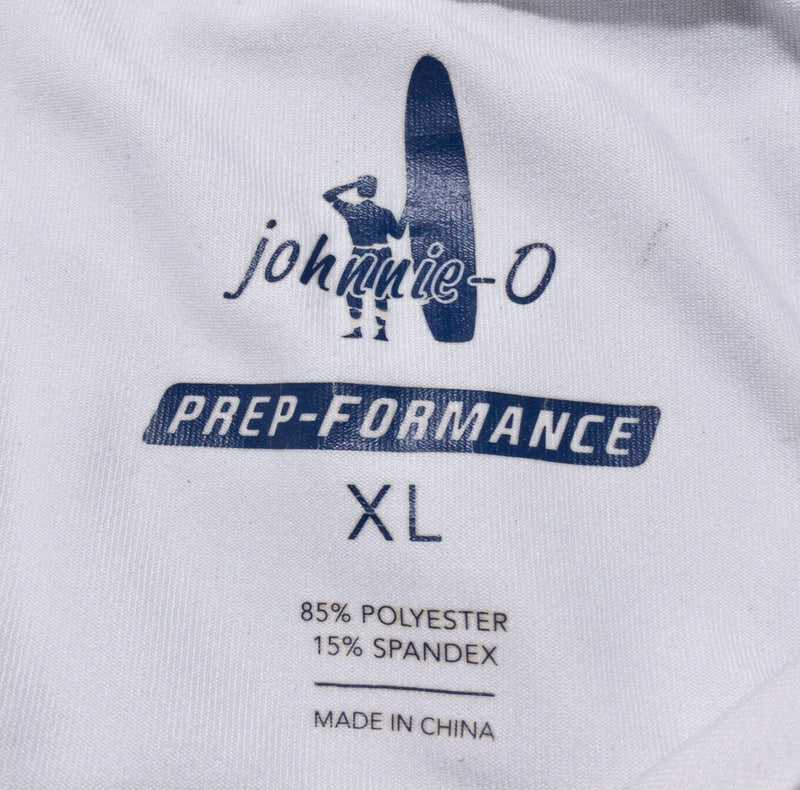 Johnnie-O 1/4 Zip Men's XL Prep-Formance Wicking Stretch Golf White Activewear