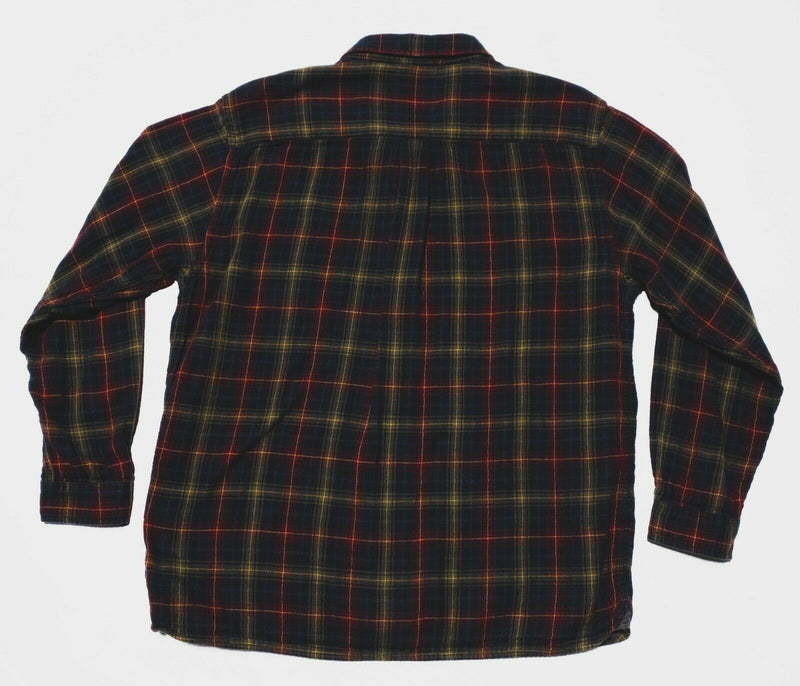 Carbon 2 Cobalt Double-Layer Flannel Shirt Navy Blue Red Green Plaid Men's XL