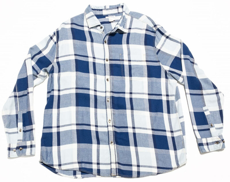 Carbon 2 Cobalt Shirt Large Men's Long Sleeve Button-Front Blue White Plaid