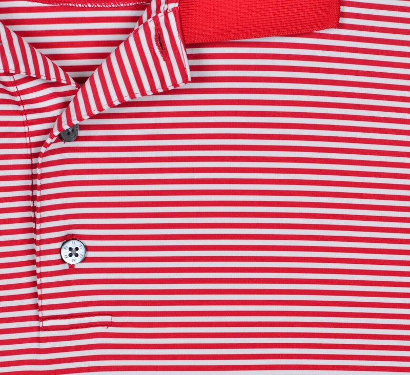 FootJoy Men's Sz XL Red White Striped Golf Polo Shirt