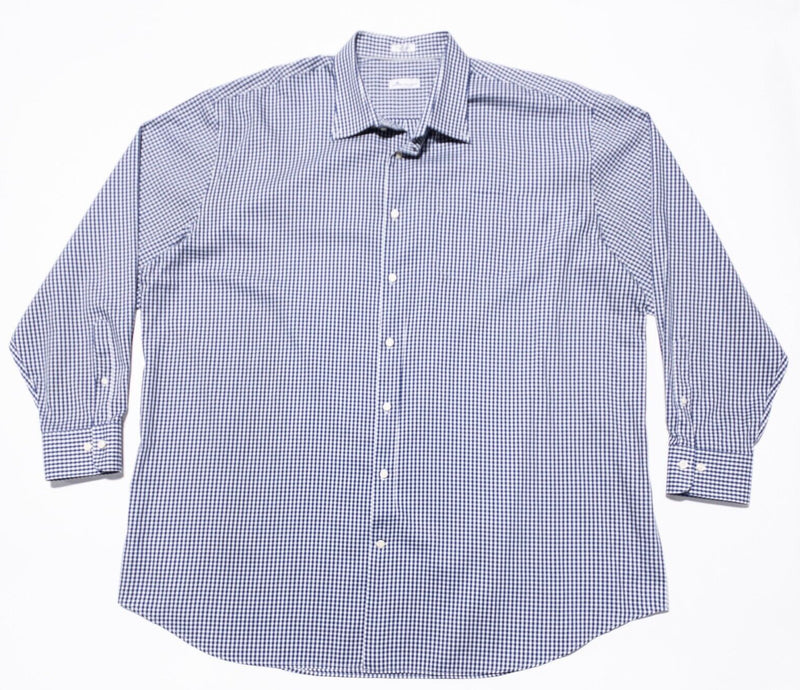 Peter Millar Shirt Men's 3XLT Cotton Silk Blend Crown Sport Gingham Check Button