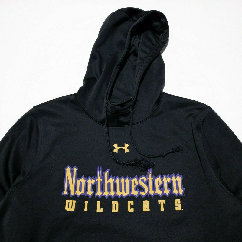Northwestern Wildcats Under Armour ColdGear Hoodie Black Pullover Men's XL Loose