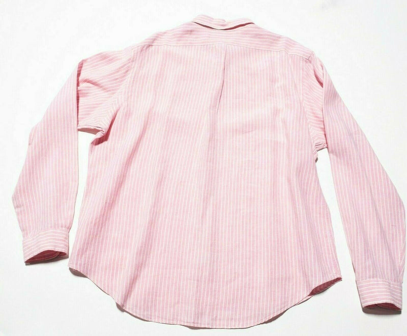 Polo Ralph Lauren 100% Linen Pink Striped Button-Down Shirt Men 2XL Classic Fit