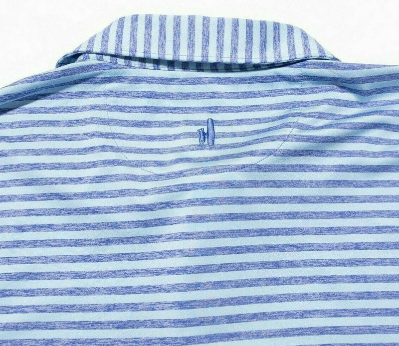 johnnie-O Polo XL Men's Golf Wicking Preppy Blue Striped Prep-Formance Polyester