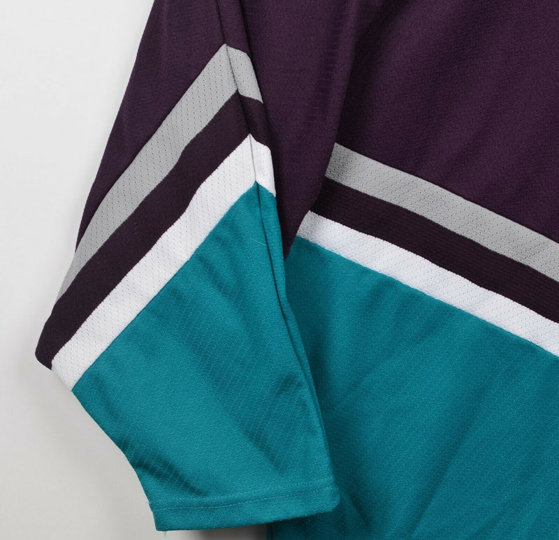 Anaheim Mighty Ducks Men's XL CCM Maska Air-Knit Purple Green 90s Blank Jersey