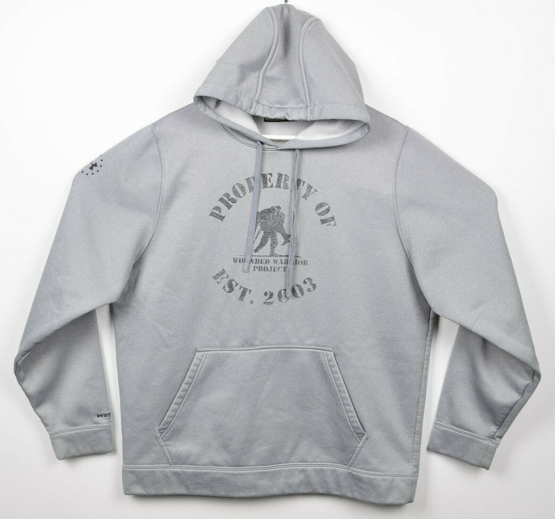 Wounded Warrior Project Men's Large Loose Under Armour Gray Hoodie Sweatshirt
