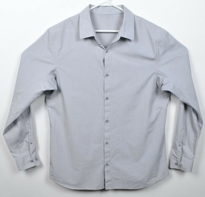 Lululemon Men's XL? Solid Gray Stretch Athleisure Button-Front Shirt