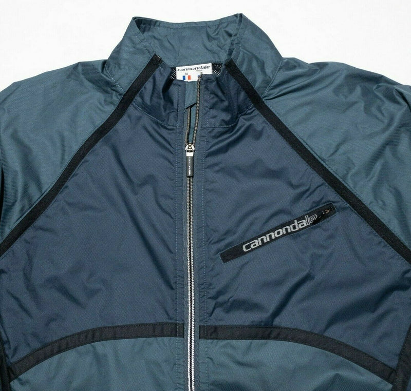 Cannondale Cycling Jacket Windbreaker Gray Full Zip Pockets Men's Medium