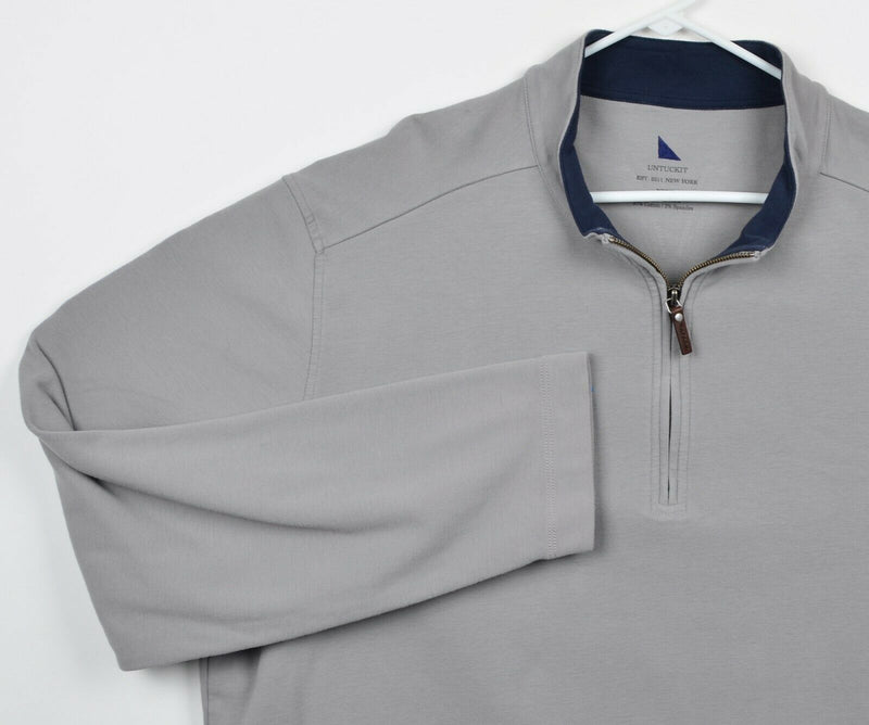UNTUCKit Men's Sz 3XL Gray Cotton Spandex Blend 1/4 Zip Pullover Sweatshirt