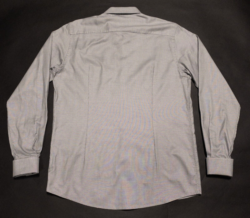 Eton Dress Shirt 17 (43) Men's French Cuff Gray Button-Front Formal Designer