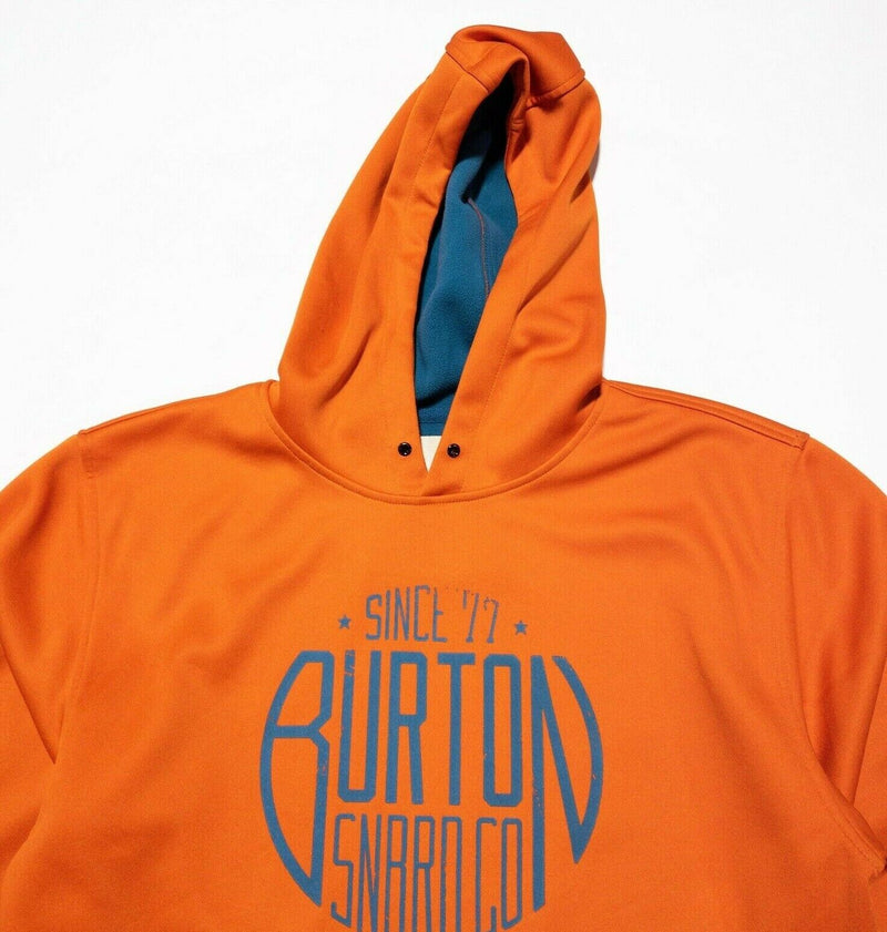 Burton Hoodie Men's Large DryRide Crown Bonded Pullover Orange Mountain Logo